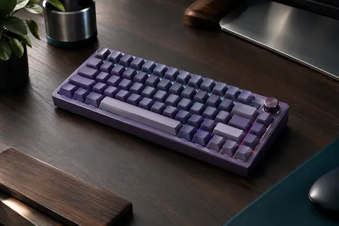 Clavier mécanique AJAZZ AK820 violet au format 75 %, avec molette de volume et éclairage RVB