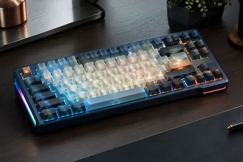 Clavier mécanique TKL de 87 touches avec touches translucides dégradées et éclairage RGB