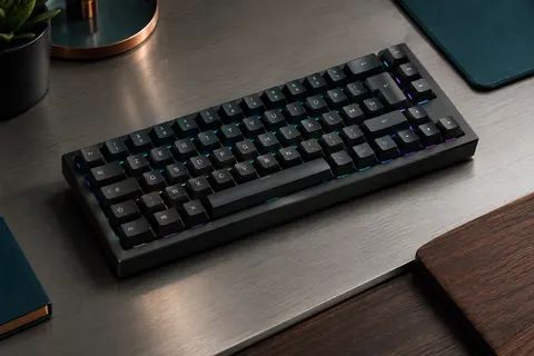 Clavier Corsair K70 PRO TKL noir en format compact, avec touches AZERTY et rétroéclairage RVB sur un bureau sobre.